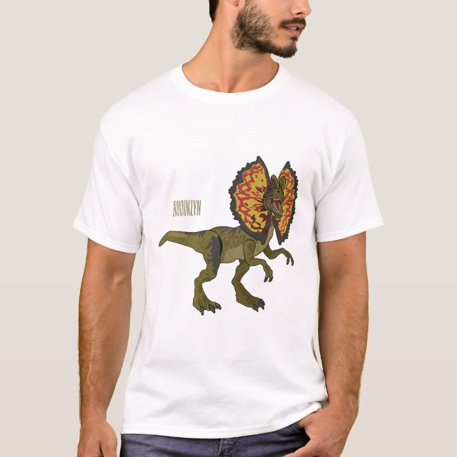 Dilophosaurus-Cartoon T-Shirt (Vorderseite)