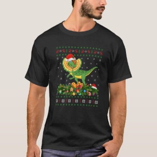 Dilophosaurus Lover Xmas Santa Ugly Dilophosaurus T-Shirt