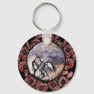 Dilute Calico Kitty Cat Red Poppy Blume Cats Schlüsselanhänger