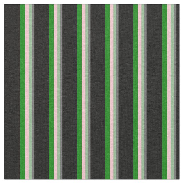 Dim Grau, Dark Sea Green, Pink, Green & Black Stoff (Nahaufnahme)