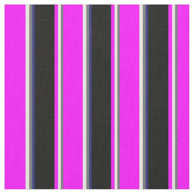 Dim Gray, Beige, Fuchsia, Black & Midnight Blue Stoff (Nahaufnahme)