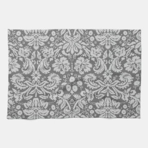 Dim Gray Damask Geschirrtuch