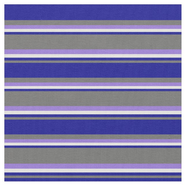 Dim Gray, Dark Blue, Light Cyan & Lila Lines Stoff (Nahaufnahme)