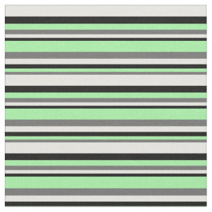 Dim Gray, Green, Black und White Colored Lines Stoff