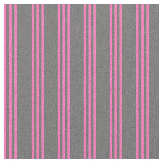 Dim Gray & Hot Pink Linke Muster Stoff (Nahaufnahme)