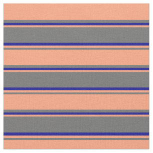 Dim Gray, Light Lmon & Dark Blue Pattern Stoff
