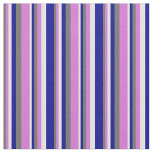Dim Gray, Orchid, Light Cyan & Dark Blue Lines Stoff