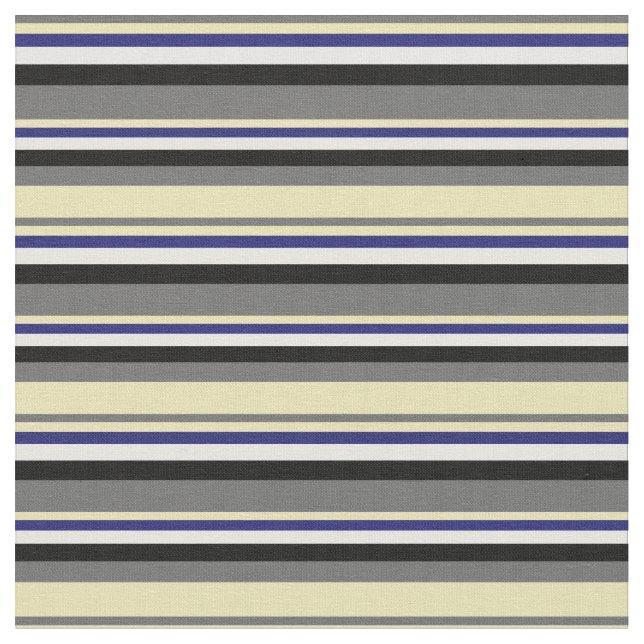 Dim Gray, Tan, Midnight Blue, White und Black Stoff (Nahaufnahme)