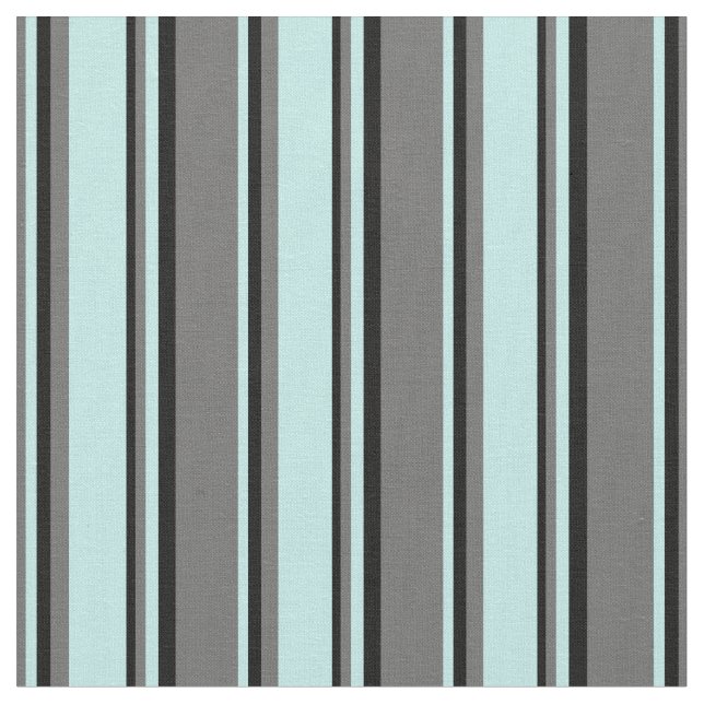 Dim Gray, Türkis und Schwarze Linien Stoff (Nahaufnahme)