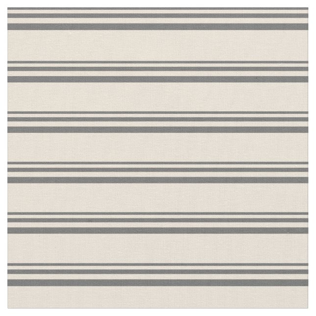 Dim Gray und Bisque Stripes Stoff (Nahaufnahme)