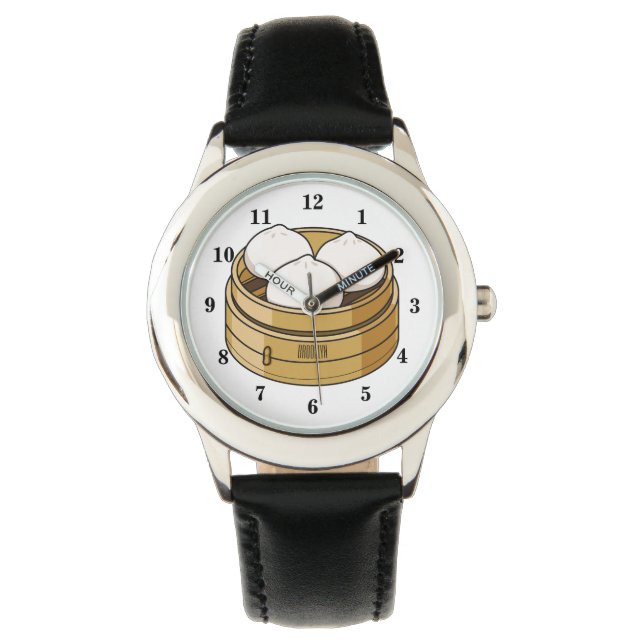 Dim sum Cartoon Illustration Armbanduhr (Vorderseite)