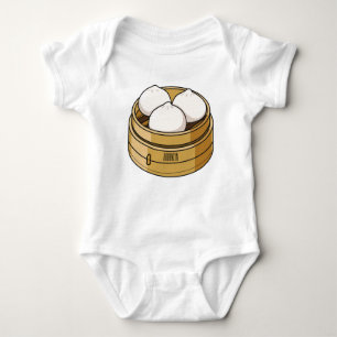 Dim sum Cartoon Illustration Baby Strampler