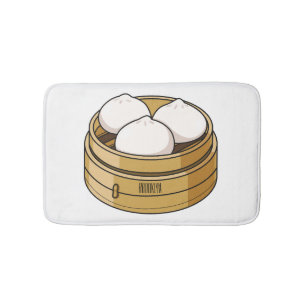 Dim sum Cartoon Illustration Badematte