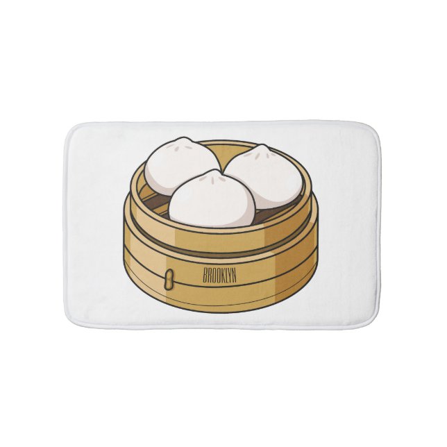 Dim sum Cartoon Illustration Badematte (Vorderseite)