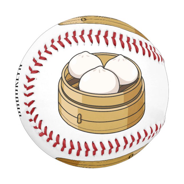 Dim sum Cartoon Illustration Baseball (Vorderseite Links)