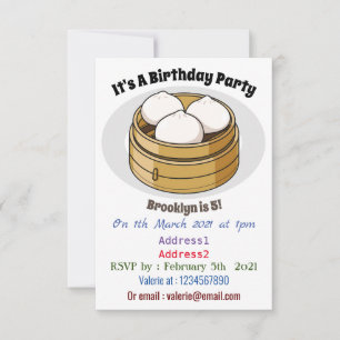 Dim sum Cartoon Illustration Einladung