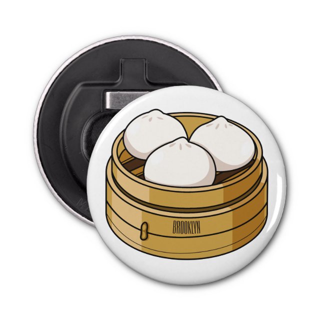 Dim sum Cartoon Illustration Flaschenöffner (Vorderseite)