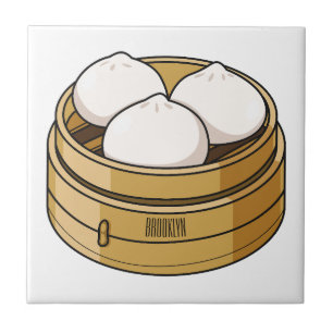 Dim sum Cartoon Illustration Fliese