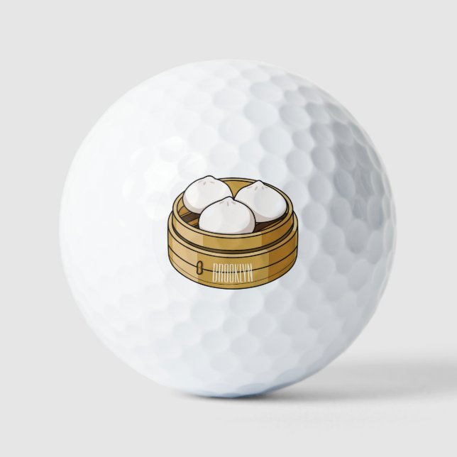 Dim sum Cartoon Illustration Golfball (Vorderseite)