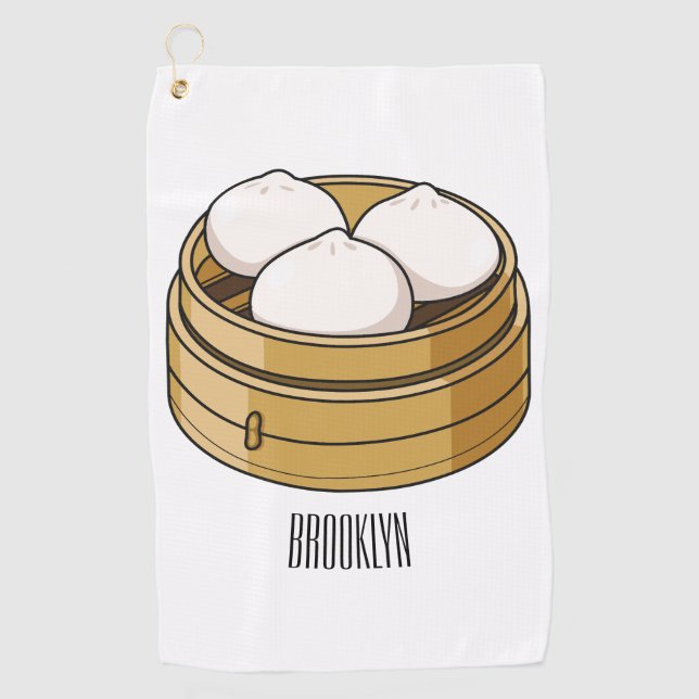 Dim sum Cartoon Illustration Golfhandtuch (Vorderseite)