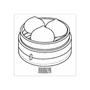 Dim sum Cartoon Illustration Gummistempel