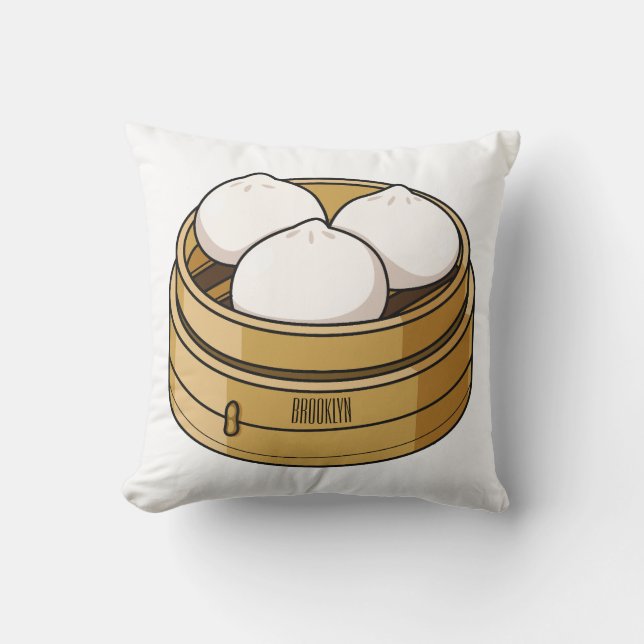 Dim sum Cartoon Illustration Kissen (Vorderseite)