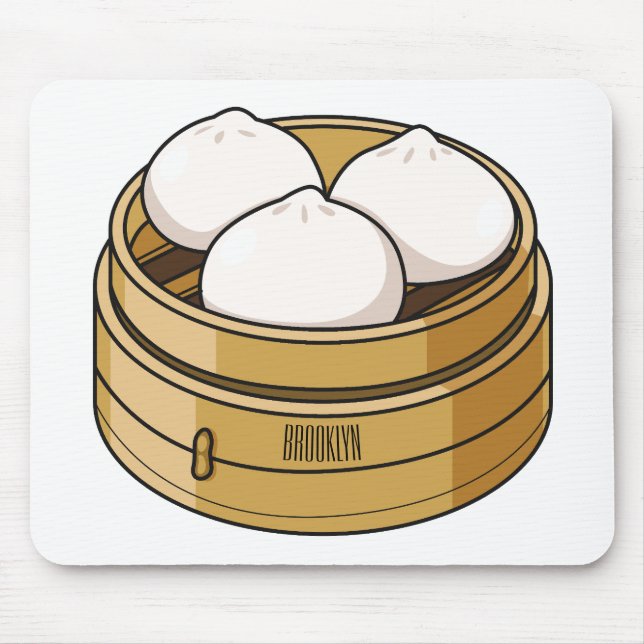 Dim sum Cartoon Illustration Mousepad (Vorne)
