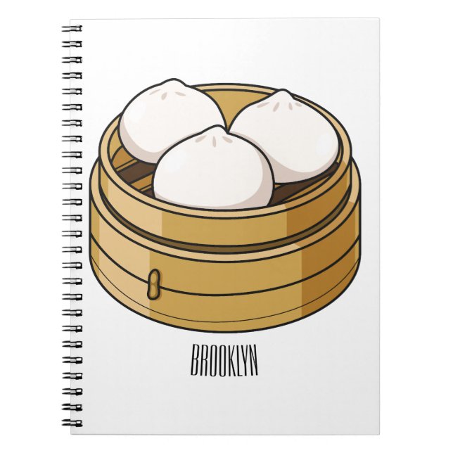 Dim sum Cartoon Illustration Notizblock (Vorderseite)