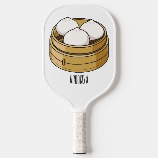 Dim sum Cartoon Illustration Pickleball Schläger (Vorderseite)