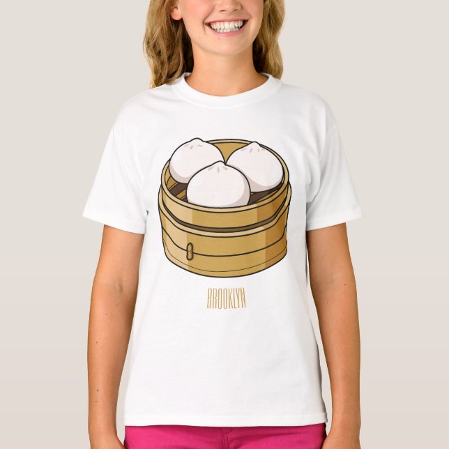 Dim sum Cartoon Illustration T-Shirt (Vorderseite)