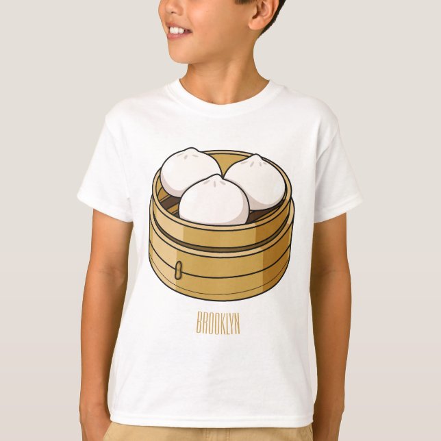 Dim sum Cartoon Illustration T-Shirt (Vorderseite)