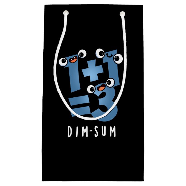Dim Sum Funny Mathematics Food Pun Dark BG Kleine Geschenktüte (Vorderseite)