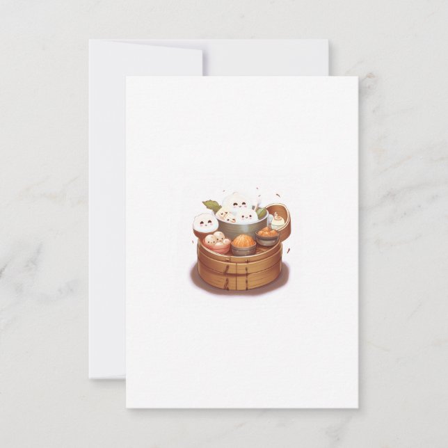 Dim Sum, Lebensmittelthema Dankeskarte (Vorderseite)