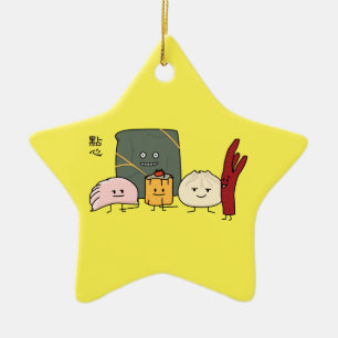 Dim Sum-Schweinefleisch Bao Shaomai chinesisches Keramik Ornament