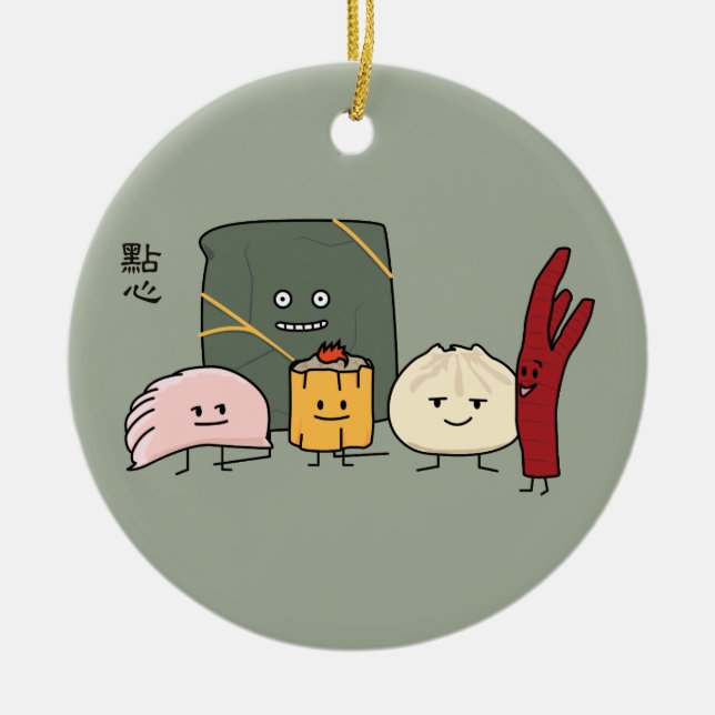 Dim Sum-Schweinefleisch Bao Shaomai chinesisches Keramikornament (Vorne)