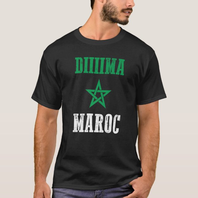 Dima Maroc Maroc Marokko Flagge T-Shirt (Vorderseite)