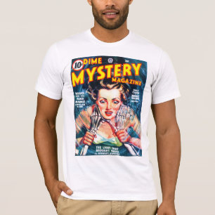 DIME MYSTERY Coole Vintage-Pulp-Magazin-Coverkunst T-Shirt