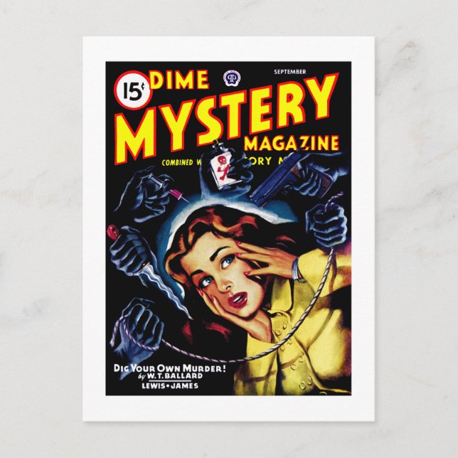 Dime Mystery Magazine (September 1946) Postkarte (Vorderseite)