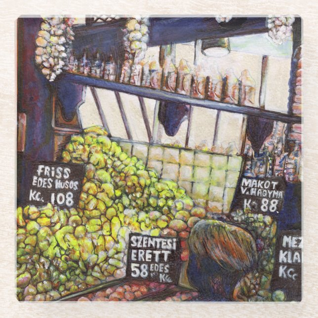 Dimensionen der Neugier Glasuntersetzer (Vorderseite)