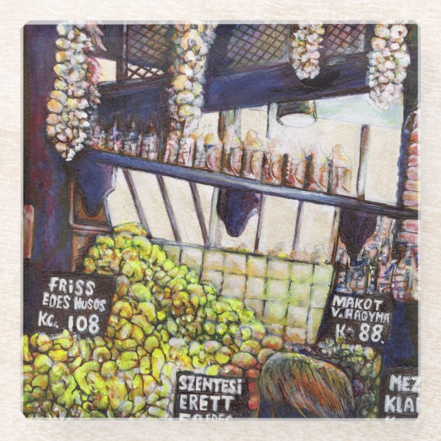 Dimensionen der Neugier Glasuntersetzer (Vorderseite)