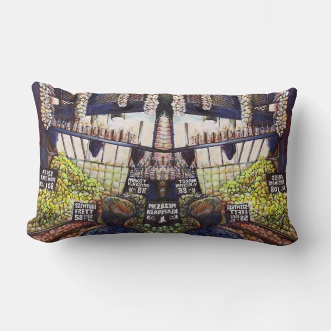 Dimensionen der Neugier Lendenkissen (Vorderseite)