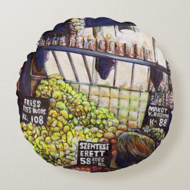 Dimensionen der Neugier Rundes Kissen (Vorderseite)