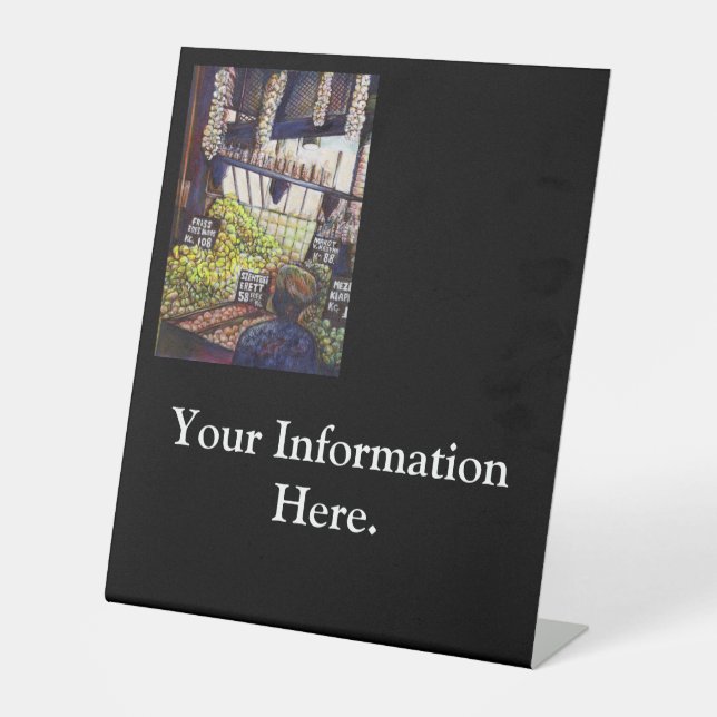 Dimensionen der Neugier Sockelschild (Vorderseite)