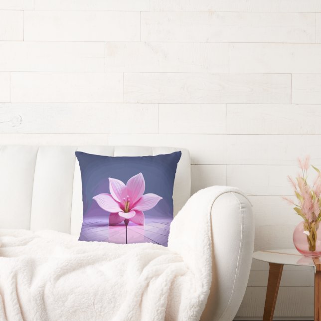 Dimensionen Gladioli: Rosa und Lila Meisterwerk Kissen (Liege)