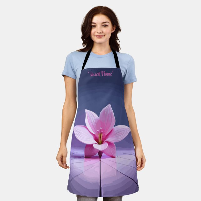 Dimensionen Gladioli: Rosa und Lila Meisterwerk Schürze (Getragen)