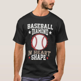 Dimond In Heart Shape Baseball T-Shirt