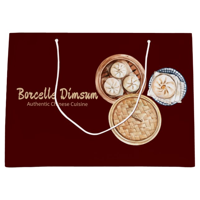 Dimsum Watercolor Große Geschenktüte (Vorderseite)