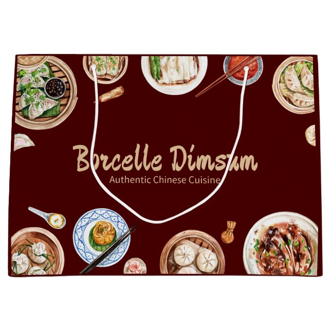 Dimsum Watercolor Große Geschenktüte (Vorderseite)