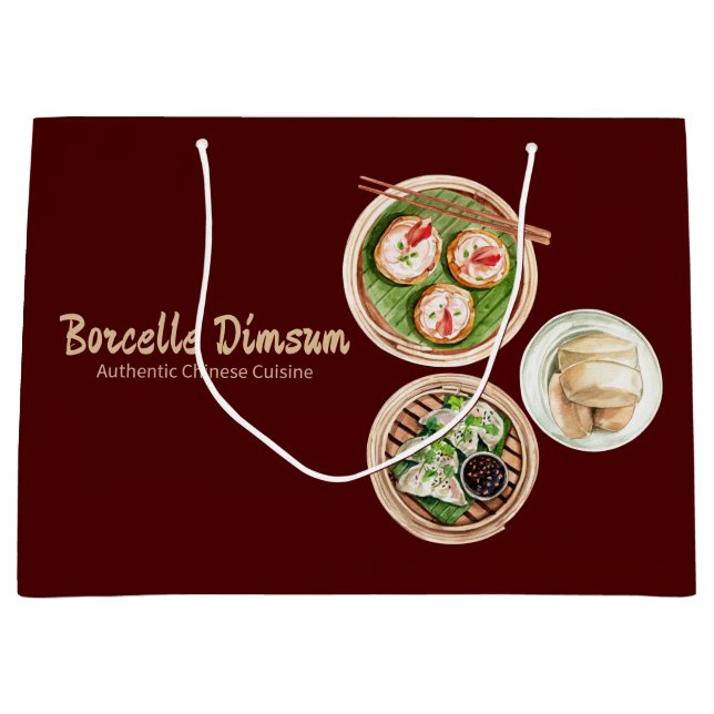 Dimsum Watercolor Große Geschenktüte (Vorderseite)