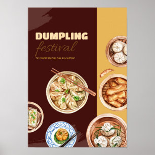 Dimsum Watercolor Poster